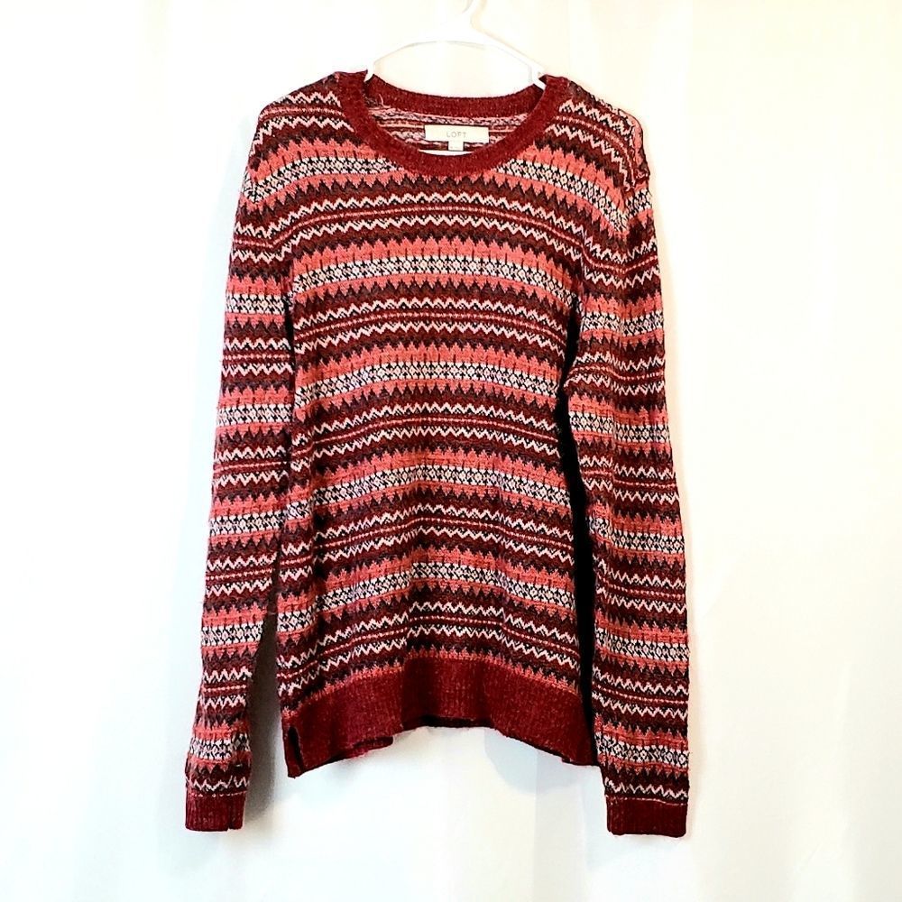 Loft Striped Wool Blend Sweater